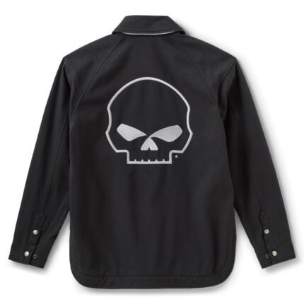 HARLEY DAVIDSON WOMEN'S WILLIE G SKULL CURVED HEM RIDING JACKET