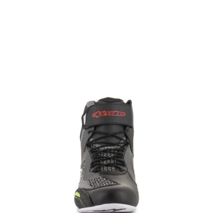 ALPINESTARS FASTER 3 RIDEKNIT SHOES IN BLACK AND GREY WITH LIGHTWEIGHT KNITTED PERFORMANCE DESIGN