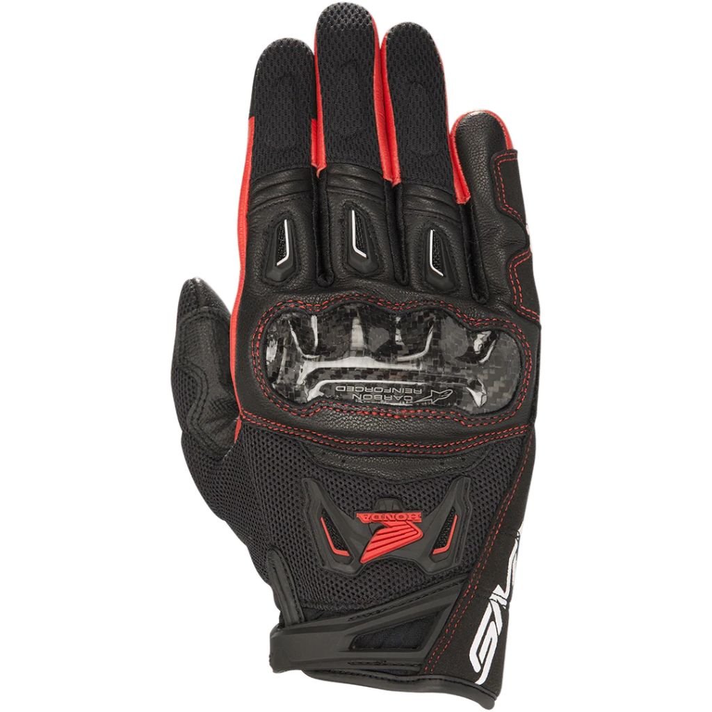 ALPINESTARS HONDA SMX 2 AIR CARBON V2 GLOVES WITH BREATHABLE MOTORCYCLE RIDING PROTECTION ALPINESTARS HONDA SMX 2 AIR CARBON V2 GLOVES