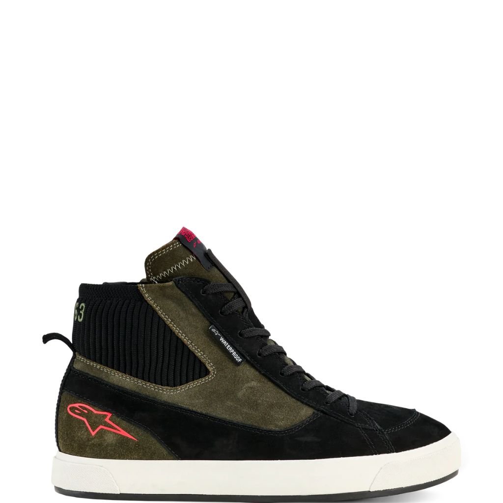 ALPINESTARS STATED WATERPROOF SHOES MILITARY GREEN WATERPROOF MOTORCYCLE RIDING SHOES ALPINESTARS STATED WATERPROOF SHOES MILITARY GREEN
