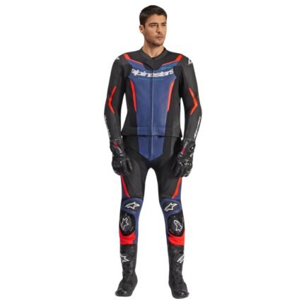 ALPINESTARS GP FORCE V2 LEATHER SUIT 2 PIECE BLACK BLUE
