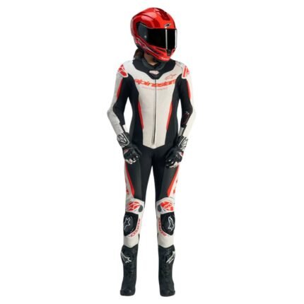 ALPINESTARS WOMEN STELLA GP-R7 LEATHER SUIT 1PIECE WHITE BLACK