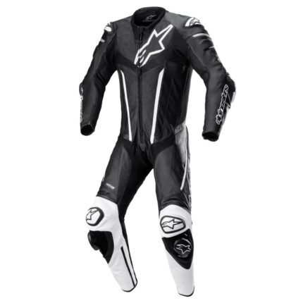 ALPINESTARS FUSION 1-PIECE LEATHER SUIT BLACK WHITE