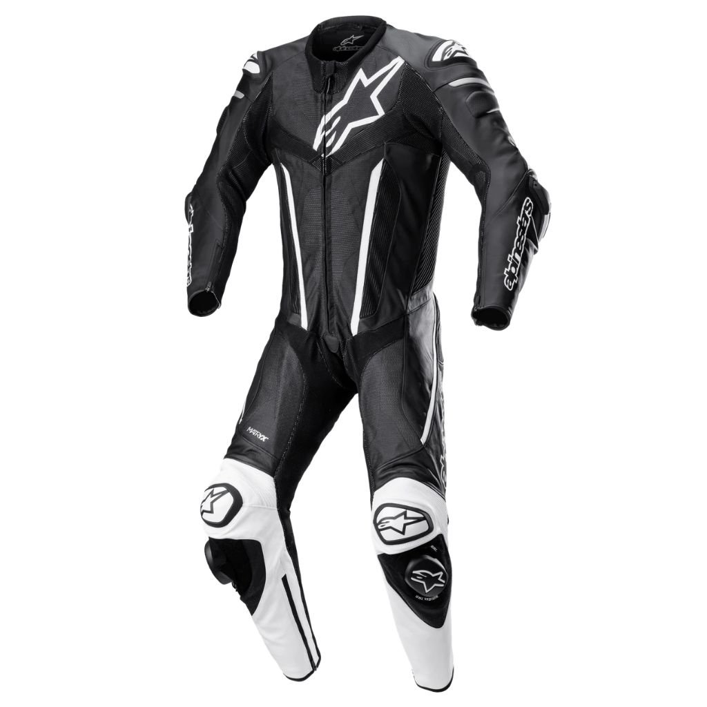ALPINESTARS FUSION 1-PIECE LEATHER SUIT BLACK WHITE MOTORCYCLE RACING GEAR ALPINESTARS FUSION 1-PIECE LEATHER SUIT BLACK WHITE