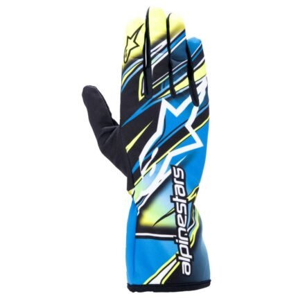 ALPINESTARS TECH-1 K RACE V2 COMPETITION GLOVES YELLOW FLUO BLUE
