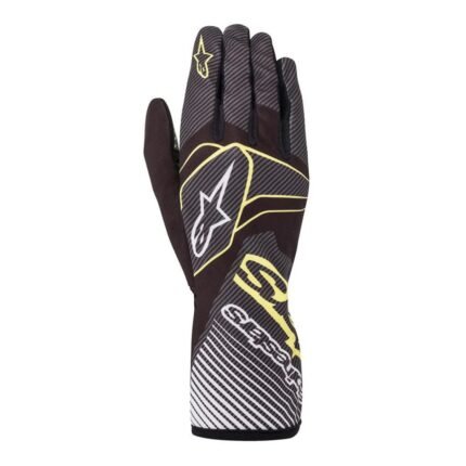 ALPINESTARS TECH-1 K RACE V2 CARBON GLOVES BLACK GREEN LIME