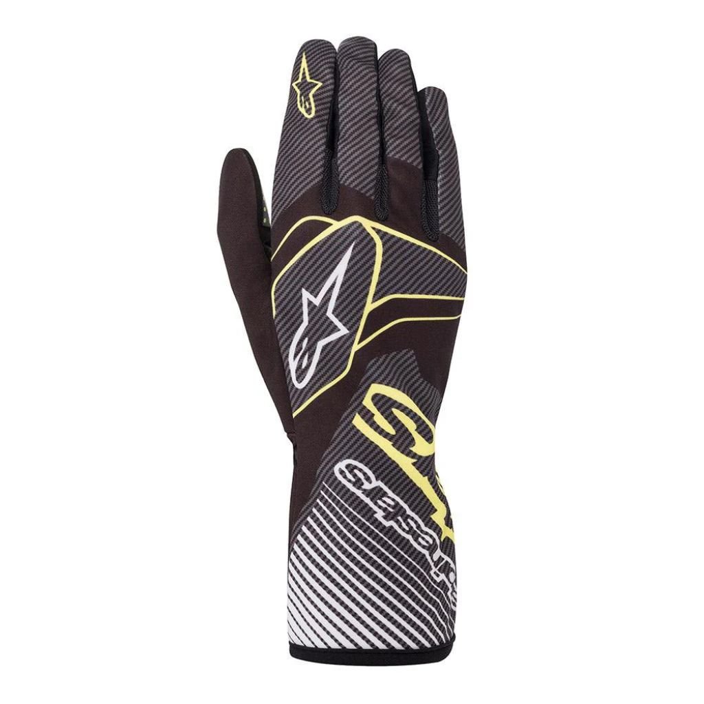 ALPINESTARS TECH-1 K RACE V2 CARBON GLOVES BLACK GREEN LIME KARTING RACING GEAR ALPINESTARS TECH-1 K RACE V2 CARBON GLOVES BLACK GREEN LIME