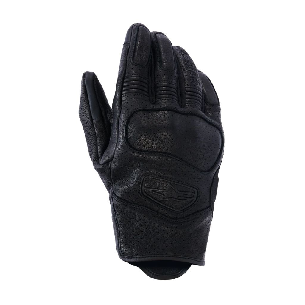 ALPINESTARS MUSTANG V3 LEATHER GLOVES IN BLACK WITH PREMIUM LEATHER MOTORCYCLE RIDING DESIGN ALPINESTARS MUSTANG V3 LEATHER GLOVES BLACK
