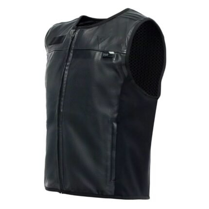 DAINESE MOTORCYCLE LEATHER JACKET VEST WITH INTEGRATED AIRBAG BLACK
