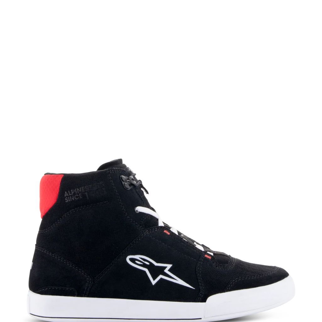 ALPINESTARS CHROME SHOES BLACK WHITE PROTECTIVE MOTORBIKE FOOTWEAR ALPINESTARS CHROME SHOES BLACK WHITE