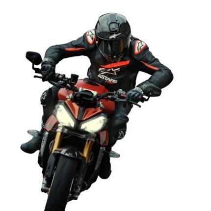 ALPINESTARS GP PLUS R V4 RIDEKNIT LEATHER JACKET ORANGE