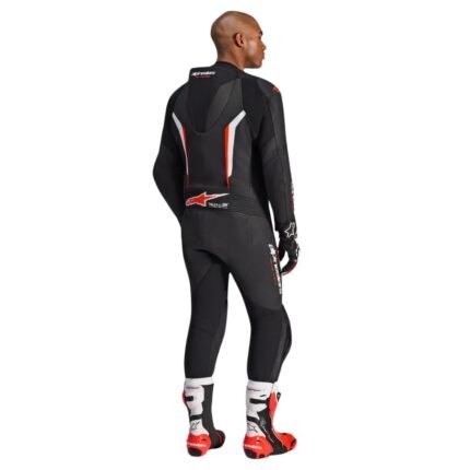 ALPINESTARS GP FORCE V2 LEATHER SUIT BLACK RED FLUO