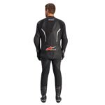 ALPINESTARS GP FORCE V2 LEATHER SUIT 2 PIECE BLACK RED FLUO