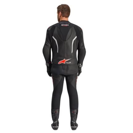 ALPINESTARS GP FORCE V2 LEATHER SUIT 2 PIECE BLACK RED FLUO