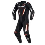 ALPINESTARS GP FORCE V2 LEATHER SUIT BLACK RED FLUO