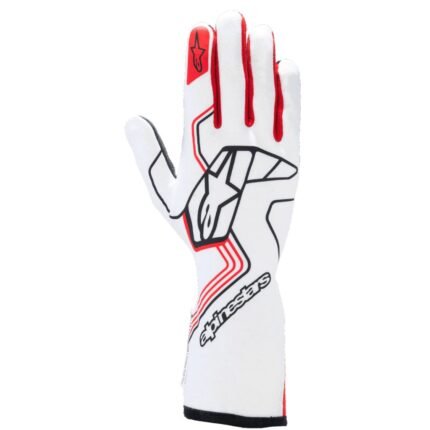 ALPINESTARS TECH-1 RACE V4 GLOVES WHITE RED