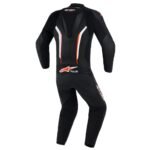ALPINESTARS GP FORCE V2 LEATHER SUIT BLACK RED FLUO