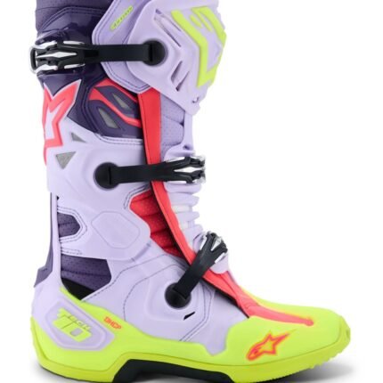 ALPINESTARS TECH 10 SUPERVENTED BOOTS PURPLE YELLOW
