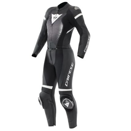 DAINESE FULMINEA WOMEN'S TWO-PIECE LEATHER SUIT BLACK/WHITE