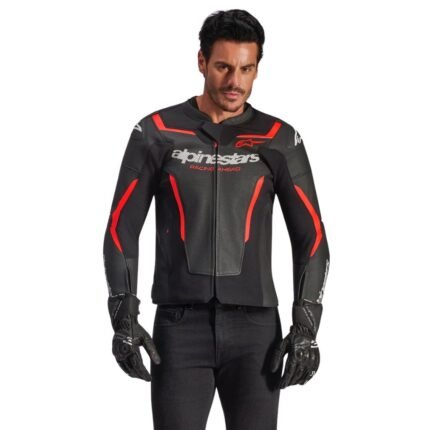 ALPINESTARS GP FORCE V2 AIR LEATHER JACKET BLACK RED