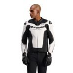 ALPINESTARS GP FORCE V2 LEATHER JACKET WHITE BLACK
