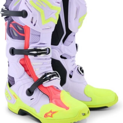 ALPINESTARS TECH 10 SUPERVENTED BOOTS PURPLE YELLOW