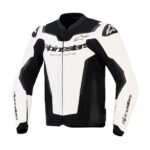 ALPINESTARS GP FORCE V2 LEATHER JACKET WHITE BLACK
