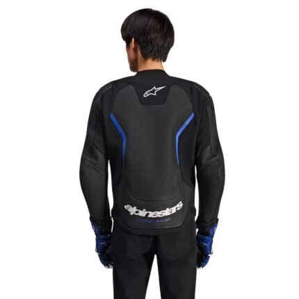 ALPINESTARS GP FORCE V2 AIR LEATHER JACKET BLACK METALLIC BLUE