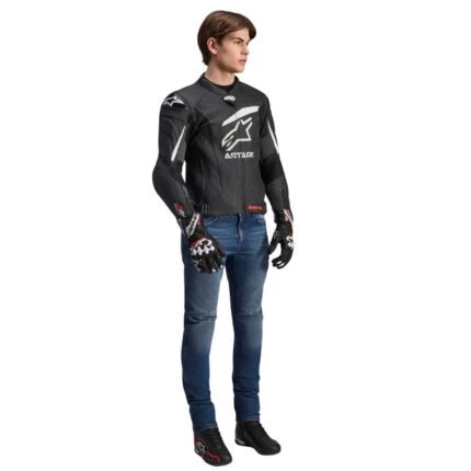 ALPINESTARS GP PLUS R V4 RIDEKNIT LEATHER JACKET BLACK