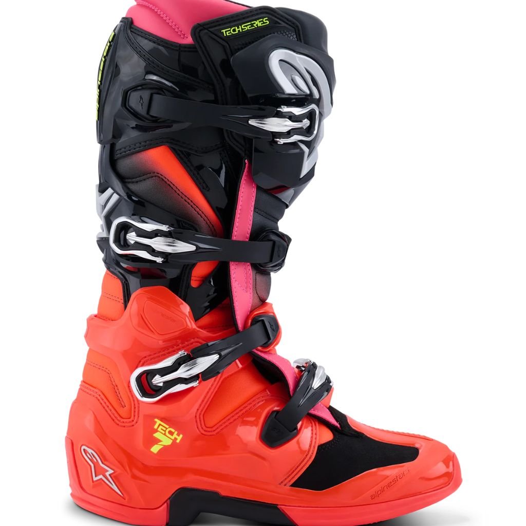 ALPINESTARS TECH 7 BOOTS RED BLACK PREMIUM MOTOCROSS RIDING BOOTS ALPINESTARS TECH 7 BOOTS RED BLACK