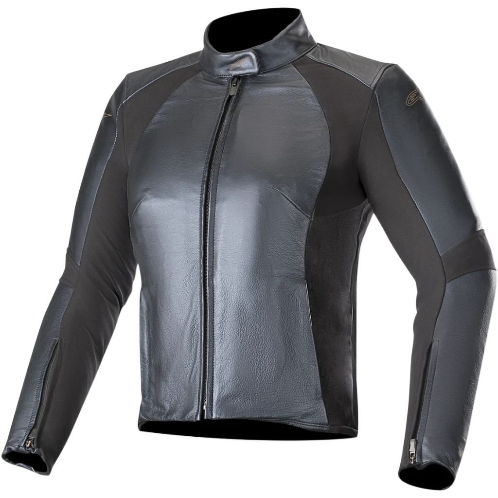 ALPINESTARS WOMEN STELLA VIKA V2 LEATHER JACKET METALLIC BLUE MOTORCYCLE RIDING GEAR ALPINESTARS WOMEN STELLA VIKA V2 LEATHER JACKET METALLIC BLUE