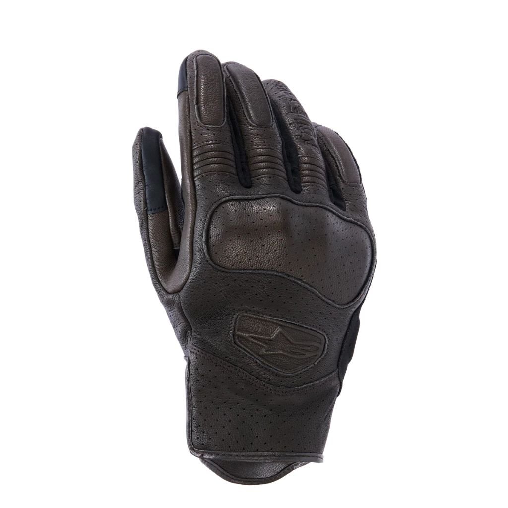 ALPINESTARS MUSTANG V3 LEATHER GLOVES IN BROWN WITH PREMIUM LEATHER MOTORCYCLE RIDING DESIGN ALPINESTARS MUSTANG V3 LEATHER GLOVES BROWN