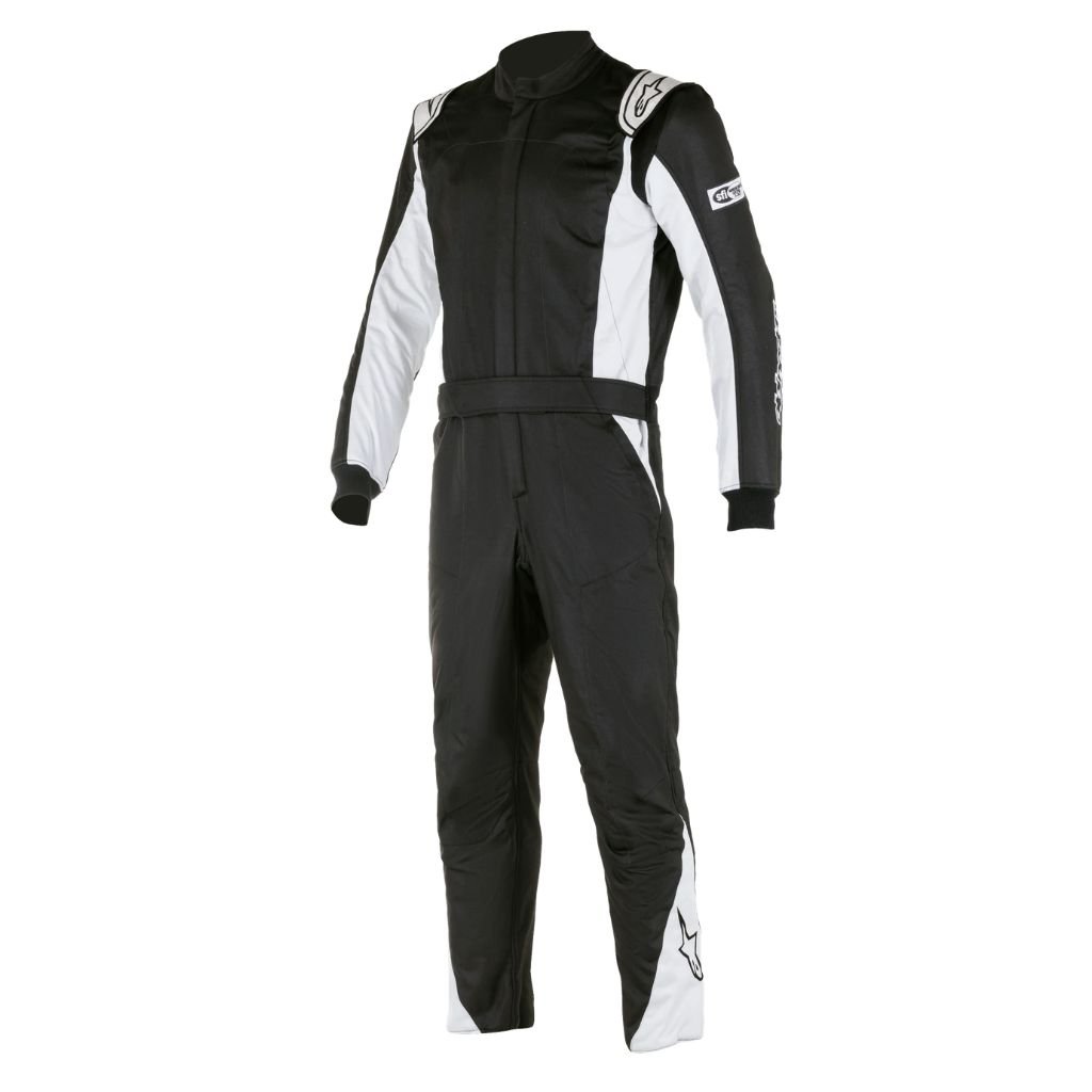 ALPINESTARS ATOM SFI BOOTCUT BLACK SILVER HIGH PERFORMANCE MOTORSPORT SUIT ALPINESTARS ATOM SFI BOOTCUT SUIT BLACK SILVER