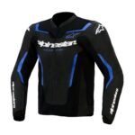ALPINESTARS GP FORCE V2 AIR LEATHER JACKET BLACK METALLIC BLUE