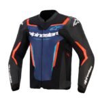 ALPINESTARS GP FORCE V2 LEATHER JACKET BLACK BLUE