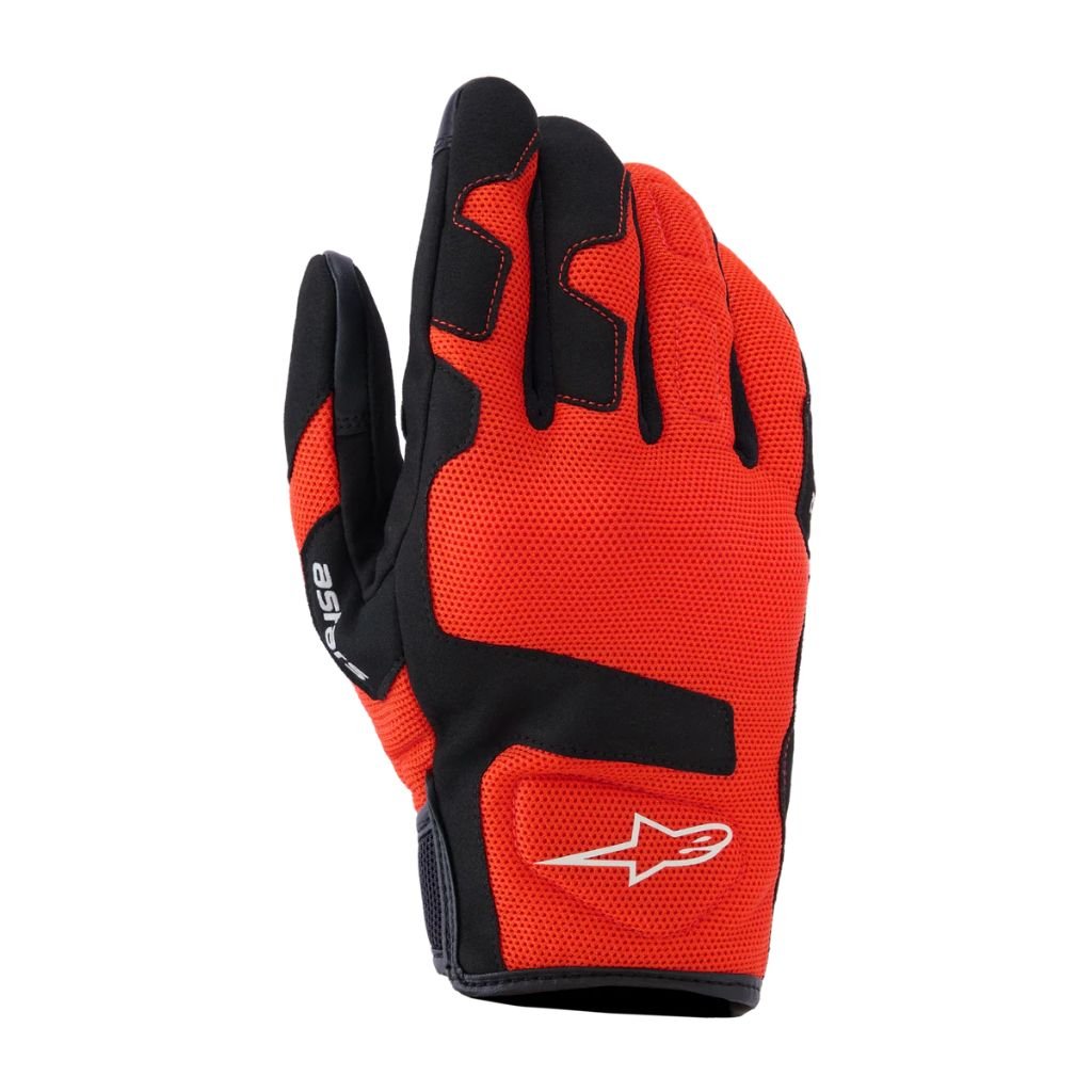 ALPINESTARS IGNITE GLOVES IN RED WITH LIGHTWEIGHT MOTORCYCLE RIDING PROTECTION ALPINESTARS IGNITE GLOVES RED