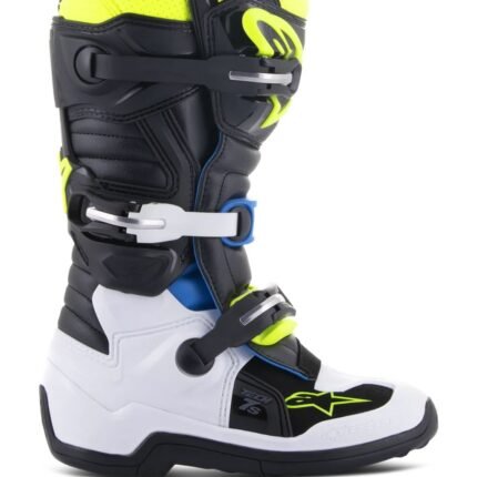 ALPINESTARS YOUTH TECH 7S BOOTS BLACK ENAMEL BLUE