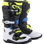 ALPINESTARS YOUTH TECH 7S BOOTS BLACK ENAMEL BLUE
