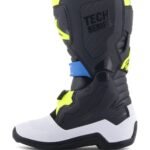 ALPINESTARS YOUTH TECH 7S BOOTS BLACK ENAMEL BLUE