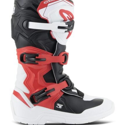 ALPINESTARS YOUTH TECH 3S BOOTS BLACK BRIGHT RED