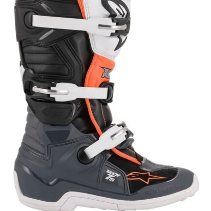 ALPINESTARS YOUTH TECH 7S BOOTS BLACK ORANGE