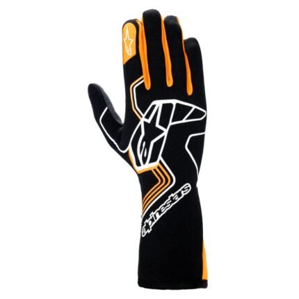 ALPINESTARS TECH-1 RACE V4 GLOVES BLACK ORANGE
