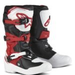 ALPINESTARS YOUTH TECH 3S BOOTS BLACK BRIGHT RED