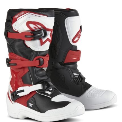 ALPINESTARS YOUTH TECH 3S BOOTS BLACK BRIGHT RED