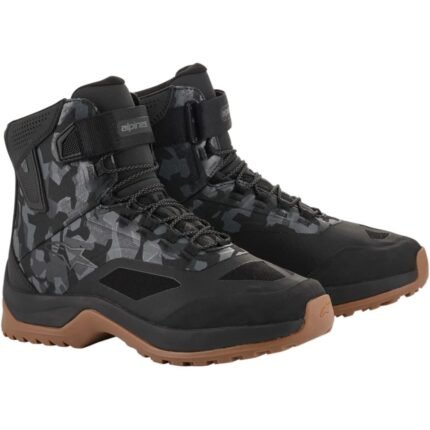 ALPINESTARS CR-6 DRYSTAR RIDING SHOES BLACK GRAY CAMO