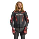 ALPINESTARS GP FORCE V2 LEATHER JACKET BLACK RED