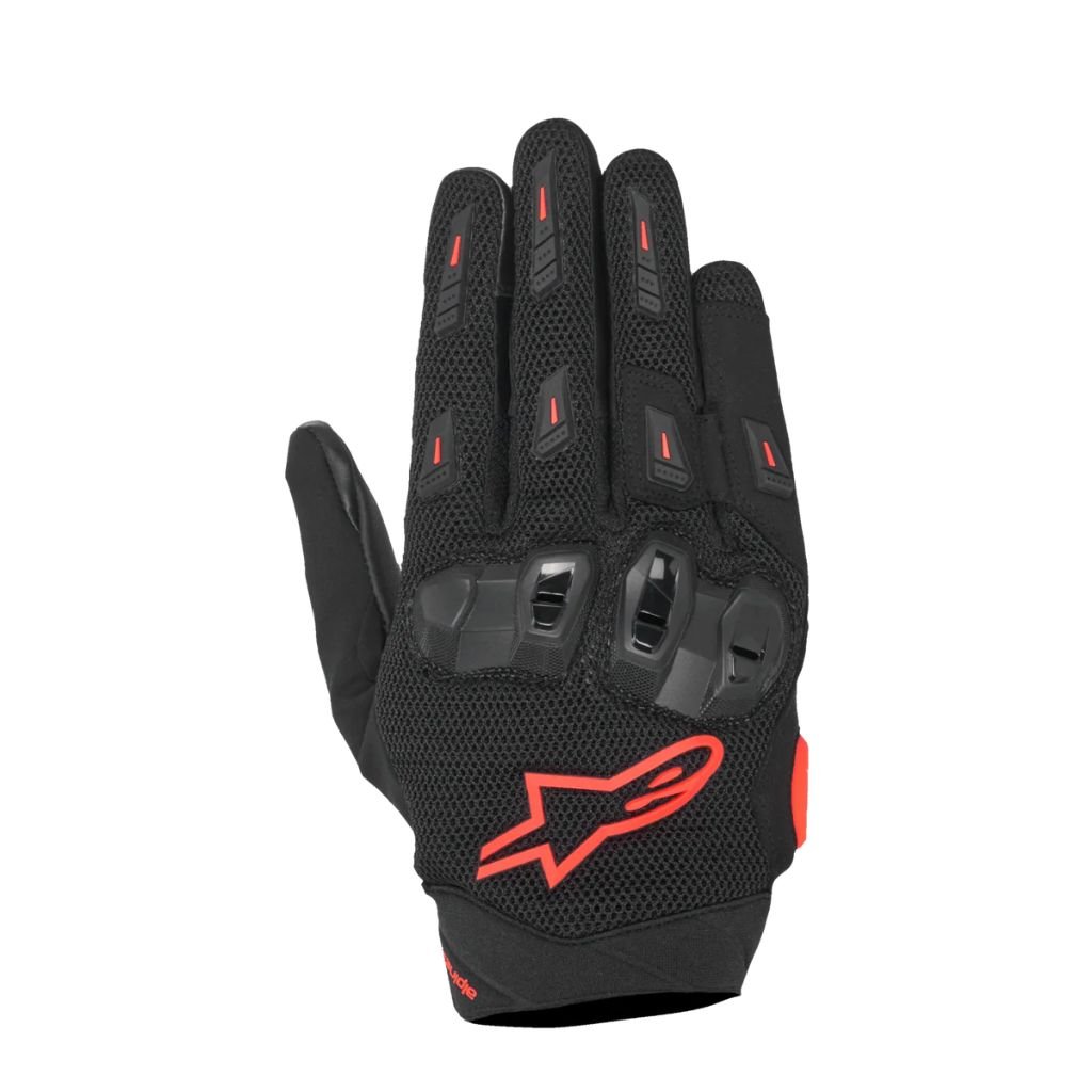 ALPINESTARS SP X 5 AIR BLACK RED RIDING GLOVES WITH BREATHABLE PROTECTION ALPINESTARS SP X 5 AIR GLOVES BLACK RED