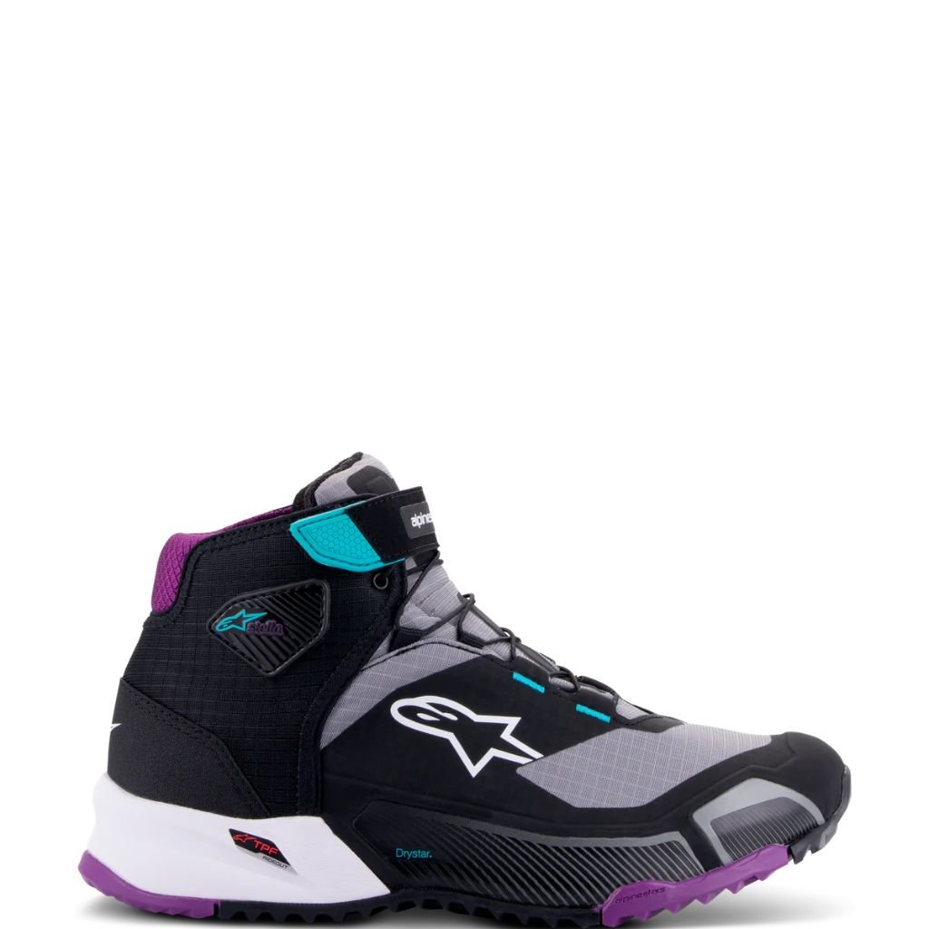 ALPINESTARS CR-X WOMEN DRYSTAR RIDING SHOE BLACK GRAY ALPINESTARS CR-X WOMEN DRYSTAR RIDING SHOE BLACK GRAY