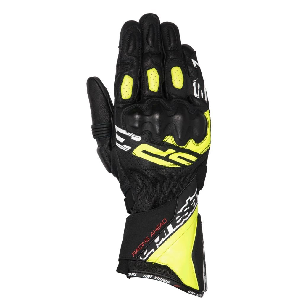 ALPINESTARS SP 3 BLACK YELLOW RIDING GLOVES WITH ADVANCED PROTECTION ALPINESTARS SP 3 GLOVES BLACK YELLOW