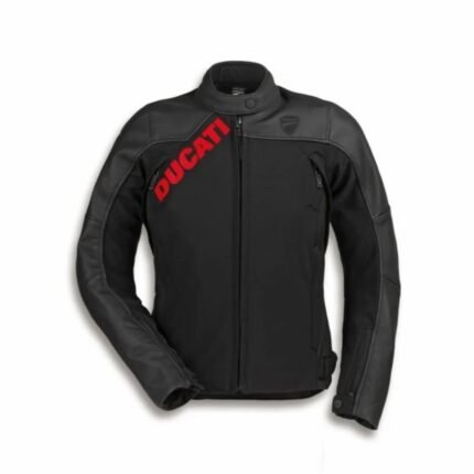 DUCATI LEATHER-FABRIC JACKET LOGO C1 WOMAN